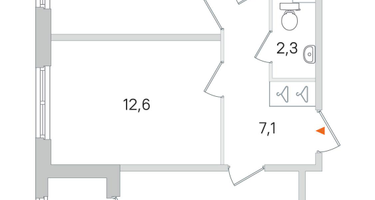 2-комнатная квартира, 54&nbsp;м²