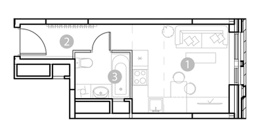 Студия, 20 м²