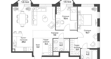 3-к. квартира, 82&nbsp;м²