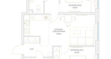 3-к. квартира, 59&nbsp;м²