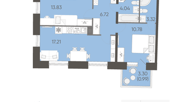 2-к. квартира, 56&nbsp;м²