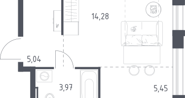 Студия, 28&nbsp;м²