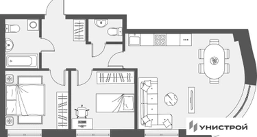 2-к. квартира, 63&nbsp;м²