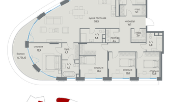 6-к. квартира, 176&nbsp;м²