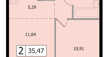 Студия, 35 м²
