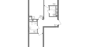 2-к. квартира, 68&nbsp;м²