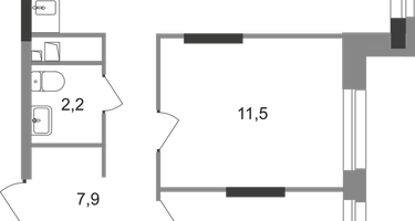 2-к. квартира, 61 м²