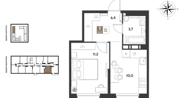 1-к. квартира, 31&nbsp;м²
