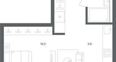 1-к. квартира, 29 м²