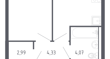 1-к. квартира, 31&nbsp;м²
