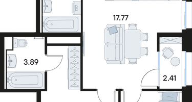 3-к. квартира, 70 м²