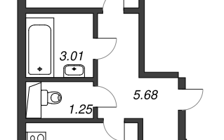 Студия, 43&nbsp;м²