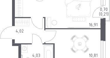 1-к. квартира, 35&nbsp;м²