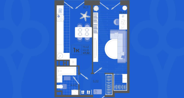 1-к. квартира, 45&nbsp;м²