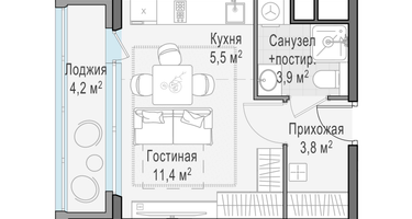 Студия, 24&nbsp;м²
