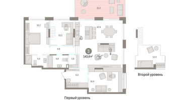 3-к. квартира, 145 м²