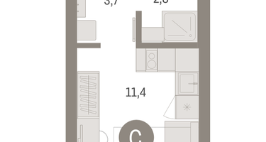 Студия, 20&nbsp;м²
