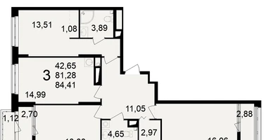 3-к. квартира, 81&nbsp;м²