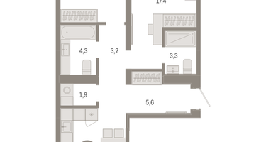 2-к. квартира, 73 м²