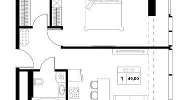 2-к. квартира, 49 м²