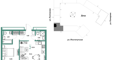 Студия, 43&nbsp;м²