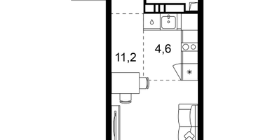 1-к. квартира, 25&nbsp;м²
