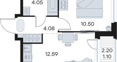 1-к. квартира, 32 м²