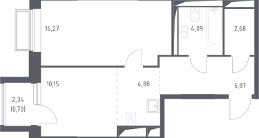 Студия, 45&nbsp;м²