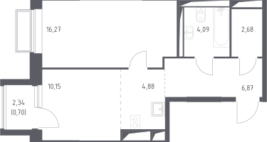 Студия, 45&nbsp;м²