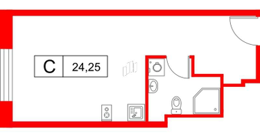 Студия, 24&nbsp;м²