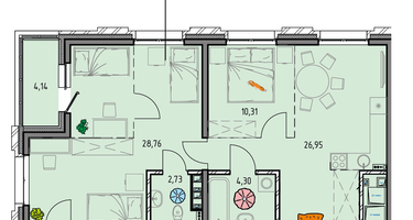 5-к. квартира, 81&nbsp;м²