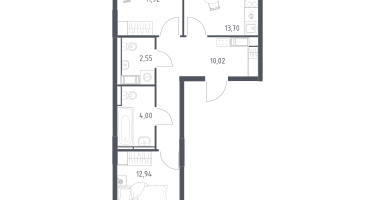 2-к. квартира, 55&nbsp;м²