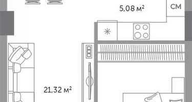 2-к. квартира, 53&nbsp;м²