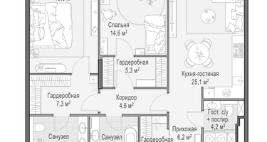 3-к. квартира, 104&nbsp;м²