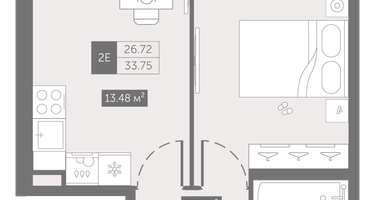 1-к. квартира, 33&nbsp;м²