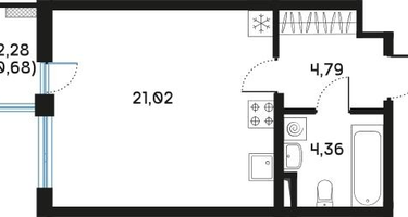 Студия, 31 м²