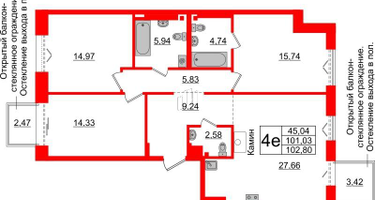 3-к. квартира, 102&nbsp;м²