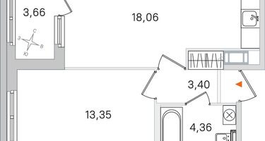 1-к. квартира, 41 м²