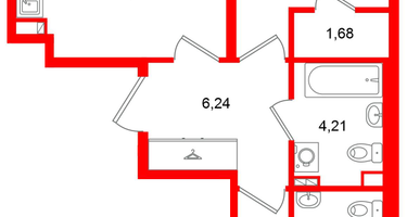 2-к. квартира, 56&nbsp;м²
