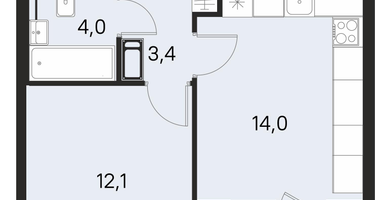 1-к. квартира, 35 м²