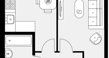 1-к. квартира, 34&nbsp;м²