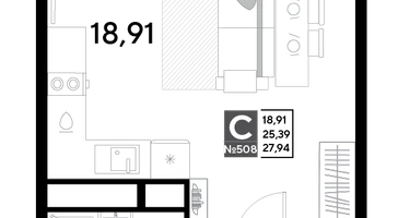 Студия, 27&nbsp;м²