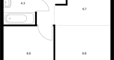 1-к. квартира, 33&nbsp;м²