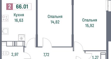 Студия, 66&nbsp;м²