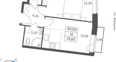 1-к. квартира, 34&nbsp;м²