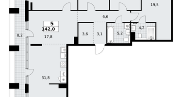 5-к. квартира, 142&nbsp;м²