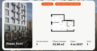 1-к. квартира, 32&nbsp;м²