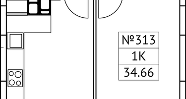 1-к. квартира, 34&nbsp;м²