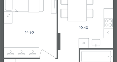 1-к. квартира, 39&nbsp;м²