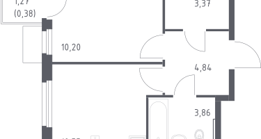 1-к. квартира, 33&nbsp;м²